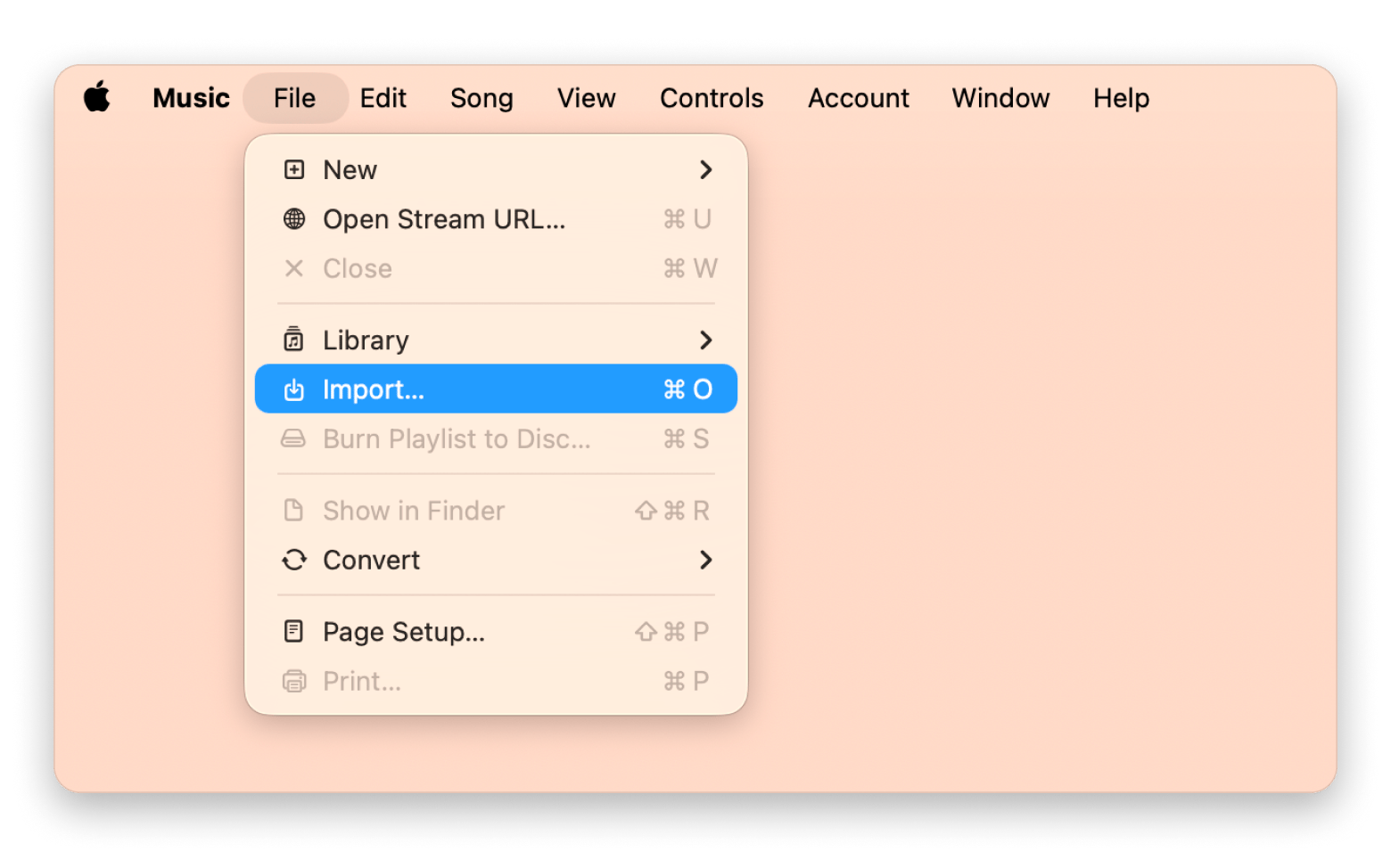 Mac music app import music